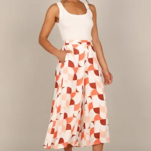 Cassandra High Waisted Pants - White Print