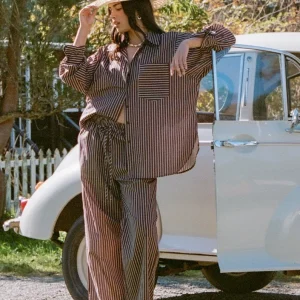 Darya Pants - Chocolate Stripe