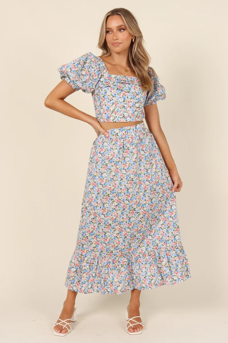 Fleur Skirt – Blue Floral