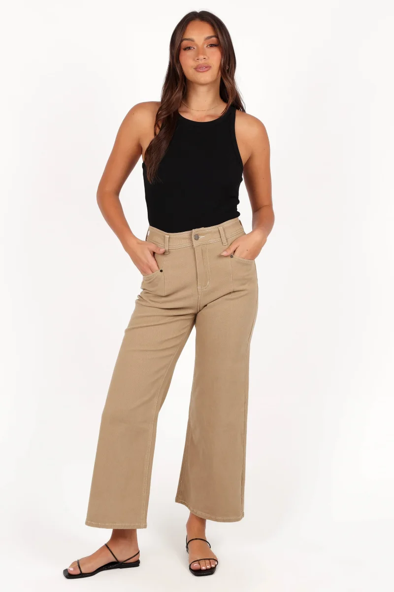 Parson Wide Leg Pant – Taupe