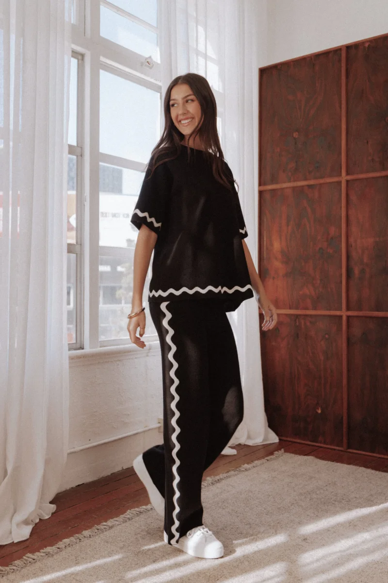 Vespa Knitted Pant – Black White
