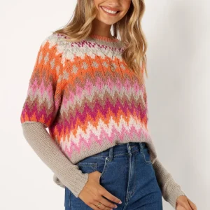 Emerson Fairisle Knit Sweater - Orange/Pink