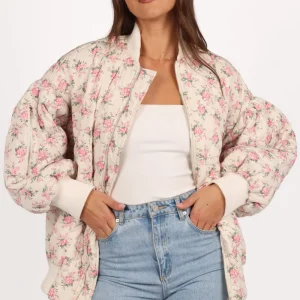 Yasmine Quilted Flower Jacket - Off White