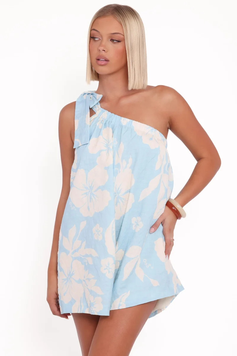 Miffy One Shoulder Playsuit – Blue Hibiscus