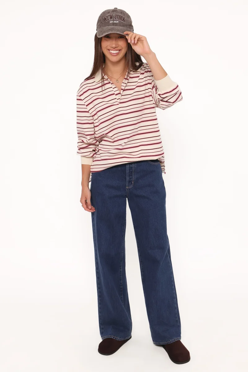 Emily Long Sleeve Rugby Top – Pink Stripe